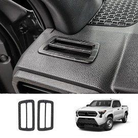 BORUIEN for Toyota Tacoma 2024 2025 Interior Accessories Center Console Side Frame Decor Trim Cover Upper Air Conditioner Air Vent Cover ABS (Black Wood)