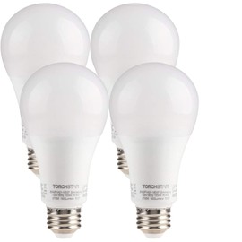 TORCHSTAR 100W Equivalent 15.5W Dimmable LED A21 Bulb, 1600Lm, 2700K Soft White, E26 Medium Base, Omnidirectional, Pack of 4