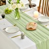 Artoid Mode Chiffon Muslin Decorative Fabric Sage Green Table Runner