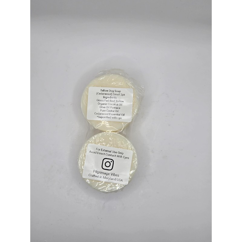Natural Tallow Dog Soap, Handcrafted Grooming Cleanser for Pets (Small