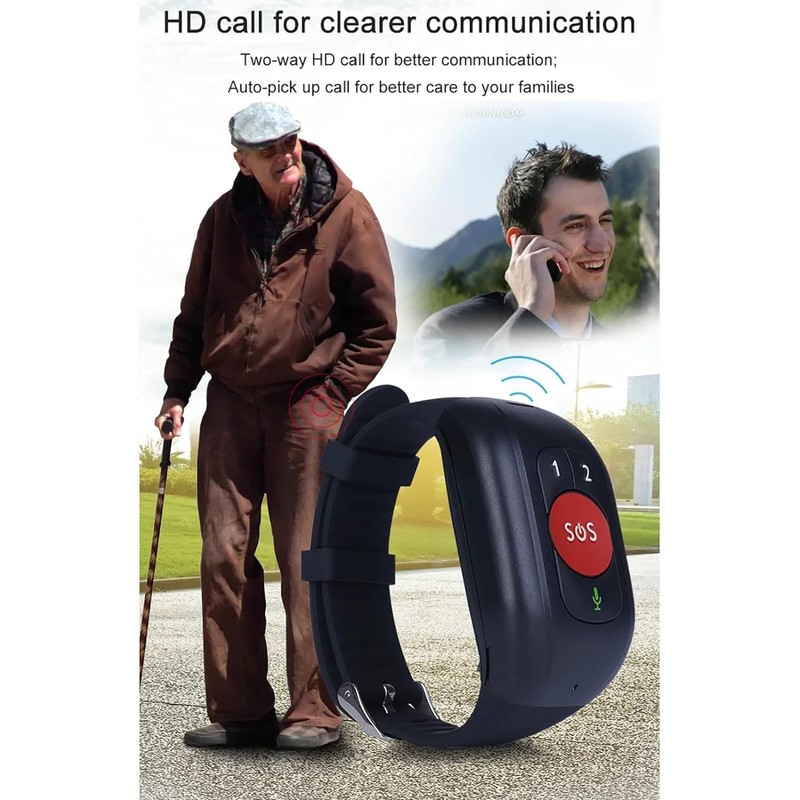 GPS Tracker for Elderly, Smart Watch for Fall Detection, Speed