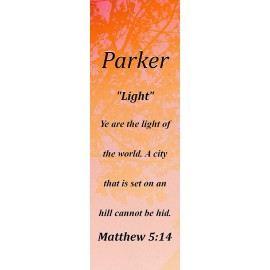 Parker "Light" Keepsake Name Meaning Bookmark with Bible Verse and Tassel