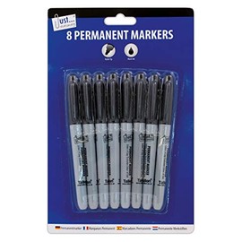 Just stationery 8 Black Permanent Markers Black