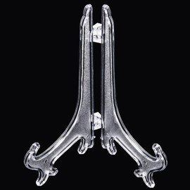 Boao 12 Pieces Plastic Easel Plate Stands Holders Picture Easel, Clear (7 Inches)