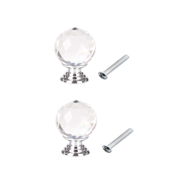 Lansonee 2 Pcs Crystal Door Knobs,Drawer Carbinet Door Handle Puller