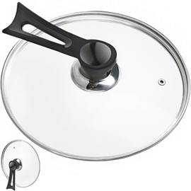 Cylvoorp Glass Lids For Pots, Pans and Skillets, Available in Small and Large Lid 10.25, 11, 12, 12.5, 13.5 and 14 Inch,Replacement Tempered Clear Glass Lids with Steam Vent,Standable Pan Cover