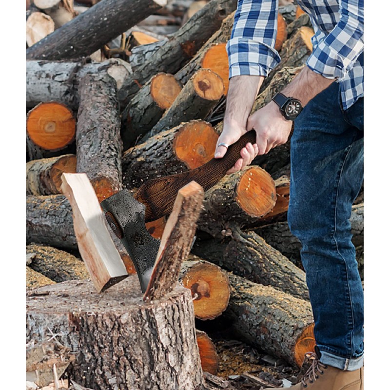 WICING Camping Axe - 21 inches Chopping Axe for Wood