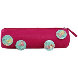 Pencil Case with 4 Buttons for Boys and Girls, Felt Pencil Case in Blue, Ideal as a Gift for School Enrolment, School Pencil Case Set, mermaid