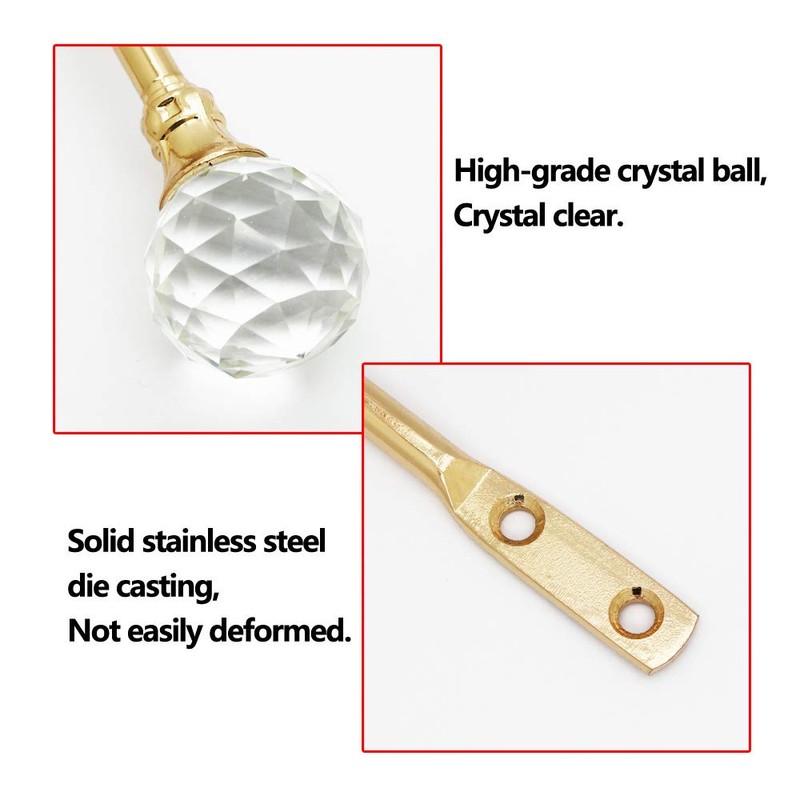 PHOEWON 2 Pack Curtain Holdbacks Acrylic Crystal Ball Curtain Tie
