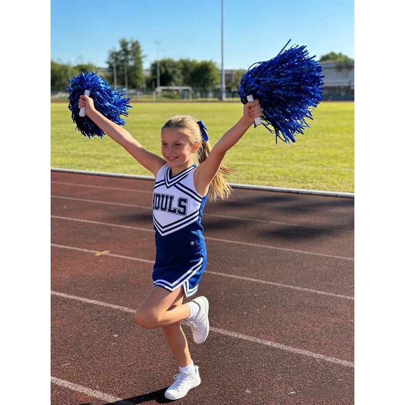 GYDbow 24 PCS Blue Cheerleading Pom Poms Bulk - Soft