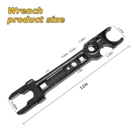 PAKJCKERM Multi-Function Lock Spanner Wrench, Heavy-Duty Carbon Steel Tool for Nut Removal, Motorcycle/Bicycle Repair, Automotive & Home Maintenance (11 Inch)