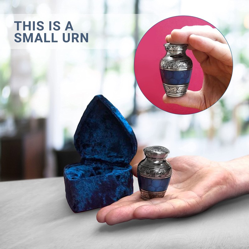 Small Keepsake Cremation Urns for Human Ashes with Velvet Heart