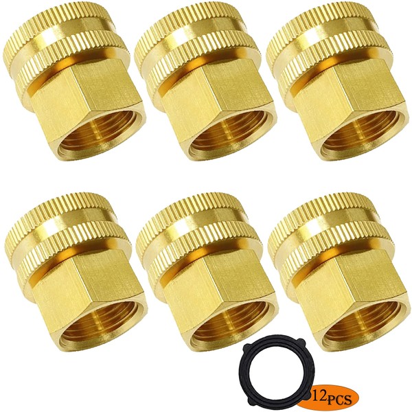 AOPANDA Brass Garden Hose Threaded 3/4 GHT Female to 1/2