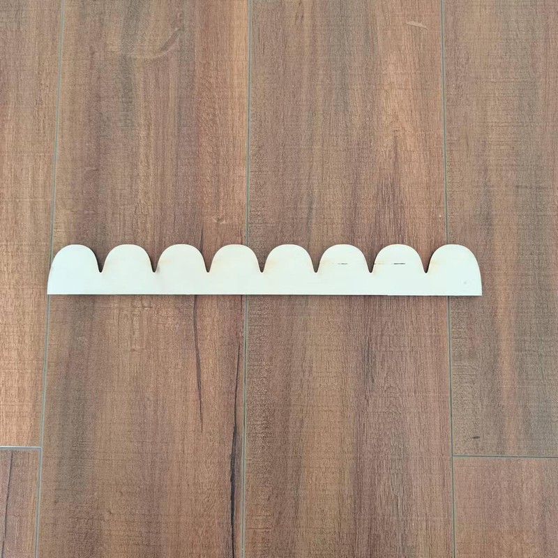 5 Pack of 12 Inch Unfinished Wooden Scalloped Moulding Trim