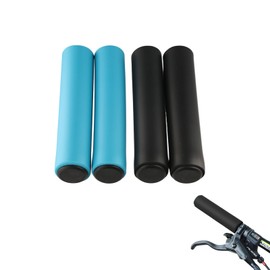 2pairs Bike Handle Grips, Mountain Bike Silicone Sponge Handlebar Grips, Bicycle Handle Grip Cover, Shock Absorber, Anti-Slip, Super Light Bike Grips