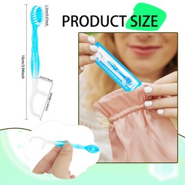 Medanera 72 Pcs Mini Disposable Toothbrushes Bulk 5-in-1 Individually Wrapped Portable Toothbrushes with Toothpaste Tongue Scraper Floss Pick for Home Travel Hotel Post-Meal Cleaning