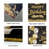 Happy Birthday Backdrop Banner Extra Large Black and Gold, Hanging