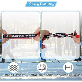 4/8 Pcs Adjustable Ski Glove Leash - Unisex Ski Glove Wrist Straps, Elastic Glove Straps for Skiing, Perfect Mountaineering & Ski Accessories for Hanging Glove - Style: 2 Pairs