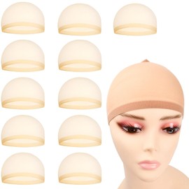 Wig Net, Wig Cap, Skin Color, Set of 12, Wig, Care Products, Unisex, Hair Bundling Net, Stretchable, Breathable, Hair Net, One Size Fits All