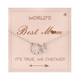 QianSiLi Gifts For Mum, S925 Silver Necklace for Mum, Mother‘s day Gift for Mum/Mama/StepMum, Mum Birthday Gifts from Daughter and Son (Silver)