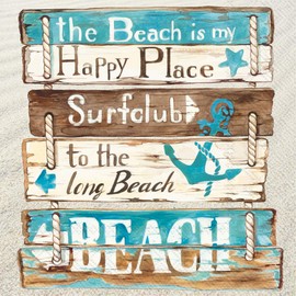 Boston International IHR Servilletas de papel de 3 capas, tamaño de cóctel de 20 unidades, Happy Place At The Beach