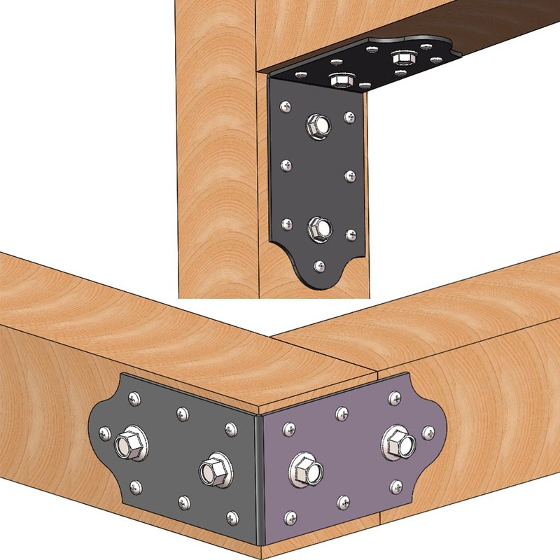4 Pcs Heavy Duty Flush Inside 90-Degree Angle Bracket Steel