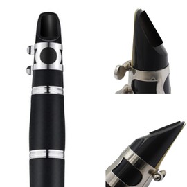 Rockhouse Clarinet Accessories Mouthpiece Pad Patch Teeth Cushions Tooth Guard Black Mouth Piece Sticker Sax for B Flat, Alto, Tenor, Thin, 0.8mm, 10-pack