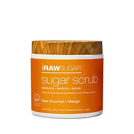 RAW SUGAR, Exfoliante Corporal a Base de Azúcar, Suaviza y Revitaliza la Piel, con Coco y Mango, Prensado en Frío, Vegano, Libre de Sulfatos y Parabenos, 425 g