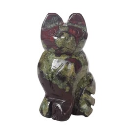 Manekieko Natural Dragon Blood Jasper Crystals and Healing Stones, 50 mm Bag Carved Figures Collectibles Room Decor