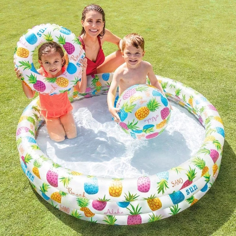 Intex Alberca Inflable Con Pelotas Y Salvavidas 1.32mx28cm Intex