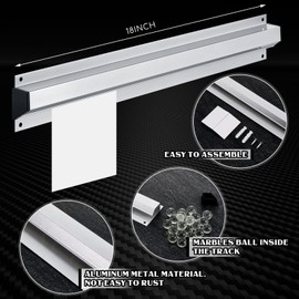 Henoyso 2 Pieces Restaurant Ticket Holder Receipt Holder Aluminum Order Ticket Rack Silver Kitchen Slide Check Rack for Office Cafes Pubs(18 Inch,No Slot)