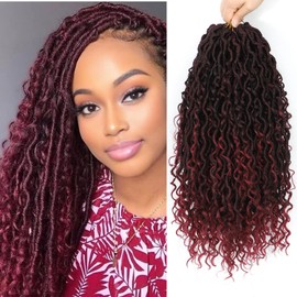 Alicoco Goddess Locs Crochet Hair 14 Inch 8 Packs Faux Locs Crochet Hair For Women Boho Soft Locs Pre-looped River Crochet Locs With Curly Ends (14 Inch (Pack of 8), TBug)