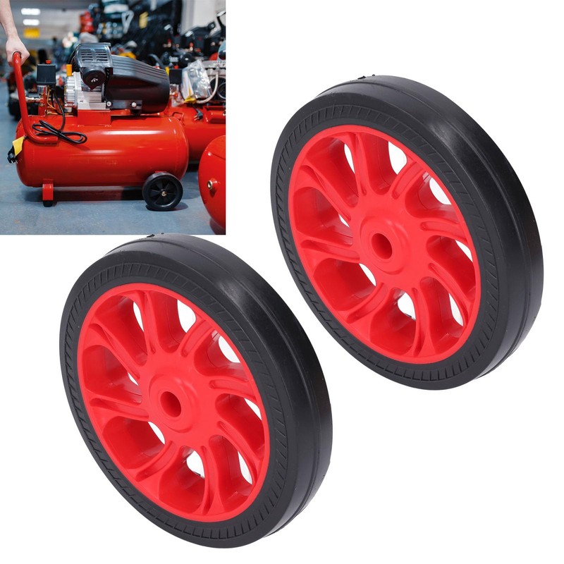 6in Compressor Wheels Replacement Set, 2Pcs 12mm Rubber Wheels for