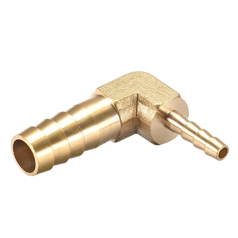 sourcing map 10mm to 4mm Barb Brass Hose Fitting 90