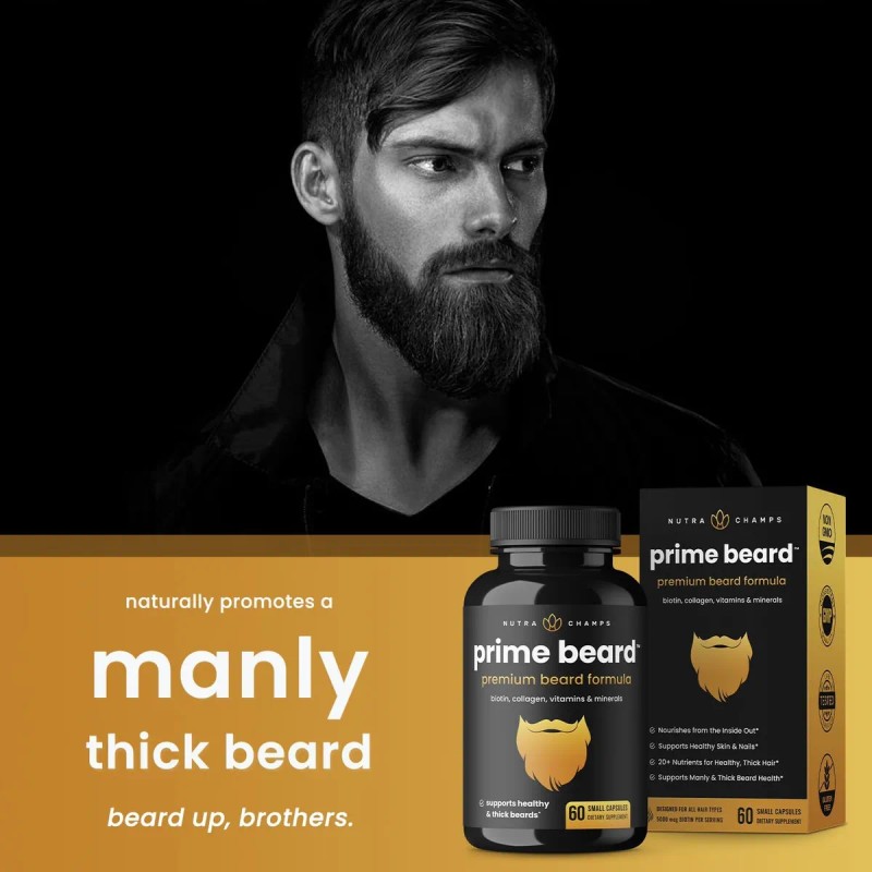 Vitaminas Para Barba Nutrachamps Prime | Vello Facial Varoni