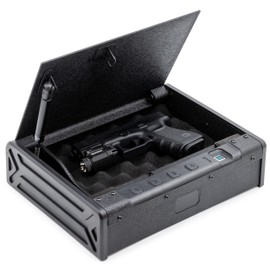 Evergreen Steel Biometric Quick-Access Gun Safe - for Pistols, Handguns, Firearms, Important Documents, Passports, Ammunition with Fingerprint of Keypad Unlock