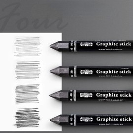NICEYST 4Pcs Graphite Stick Set HB 2B 4B 6B Woodless Hexagonal Pencil Graphite Crayon for Student Artist Sketching Drawing Shading Art Supplies