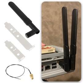 YINETTECH 1 Set Dual Band WiFi Antenna 8dBi RP-SMA Male 2.4Ghz 5.8Ghz U.FL IPEX MHF4 to RP SMA Female