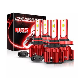 CHUSYYRAY For Peterbilt 579 389 White 9005 H11 LED Combo Bulbs Headlight High Low Beam