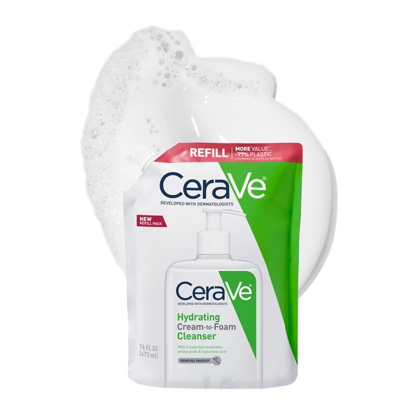 CeraVe CeraVe Hydrating Cream To Foam Cleanser, Makeup Remover Face