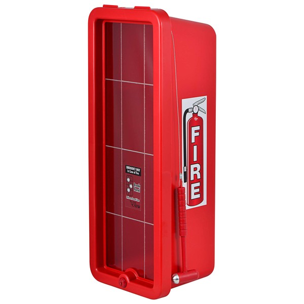 2 Pack! Red Surface-Mounted Fire Extinguisher Cabinet with Hammer Attachment