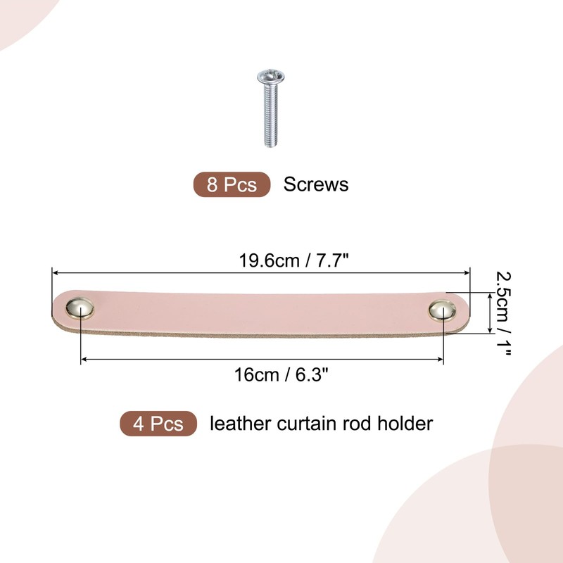 sourcing map 4 Pcs Leather Drawer Pulls, Kitchen and Wardrobe