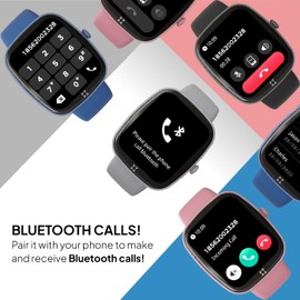 Smart Watch Buytech Bluetooth - Fitness Watch with Heart Rate Monitor, 80 Sports Modes, Pedometer, Notifications & Touch Screen for Android and iOS