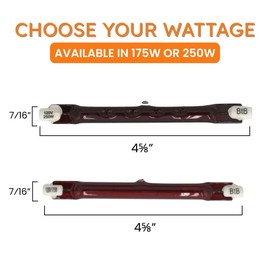 IVS Halogen Infrared Heat Bulb for Livestock | 175W / 250W | Long-Life 8,000 Hour Heating Lamp for Pigs, Poultry, Chickens & Small Animals | Durable, Dust-Resistant, Fits Standard Fixtures (175W)