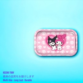 PINK ROLLING TRAY 11 x 7 PINK ASH TRAY ANIME ROLLING TRAY ANIME DECORATIVE TRAY PREMIUM METAL TRAY Pink serving tray Artistic Multipurpose Tray for Home (BFF)