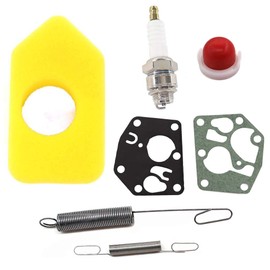 HURI Air Filter with Carburetor Diaphragm Regulator Spring for Briggs & Stratton Quattro Engines with 3.5-4.5 HP, Q 45, 450 500 550 Series 698369 Classic Sprint 795083 694394 692211 691859