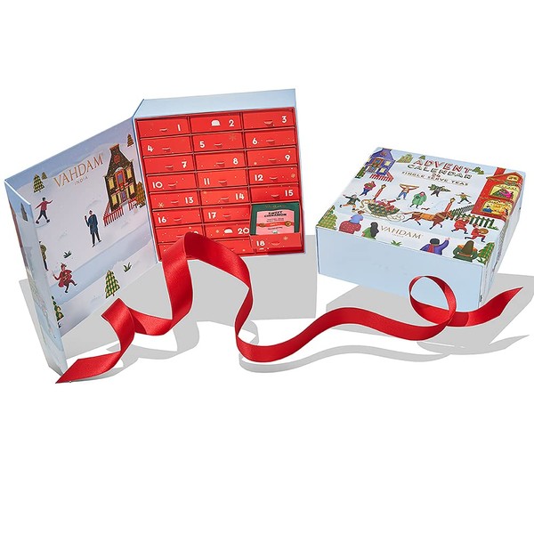 VAHDAM, Tea Advent Calendar 2022 - 24 Varieties x 5 Tea Bags in Holiday Gift Box | USDA Organic - 120 Tea Bags, Advent Calendar Tea | Christmas Tea Gift Set, Christmas Gifts for Women & Men