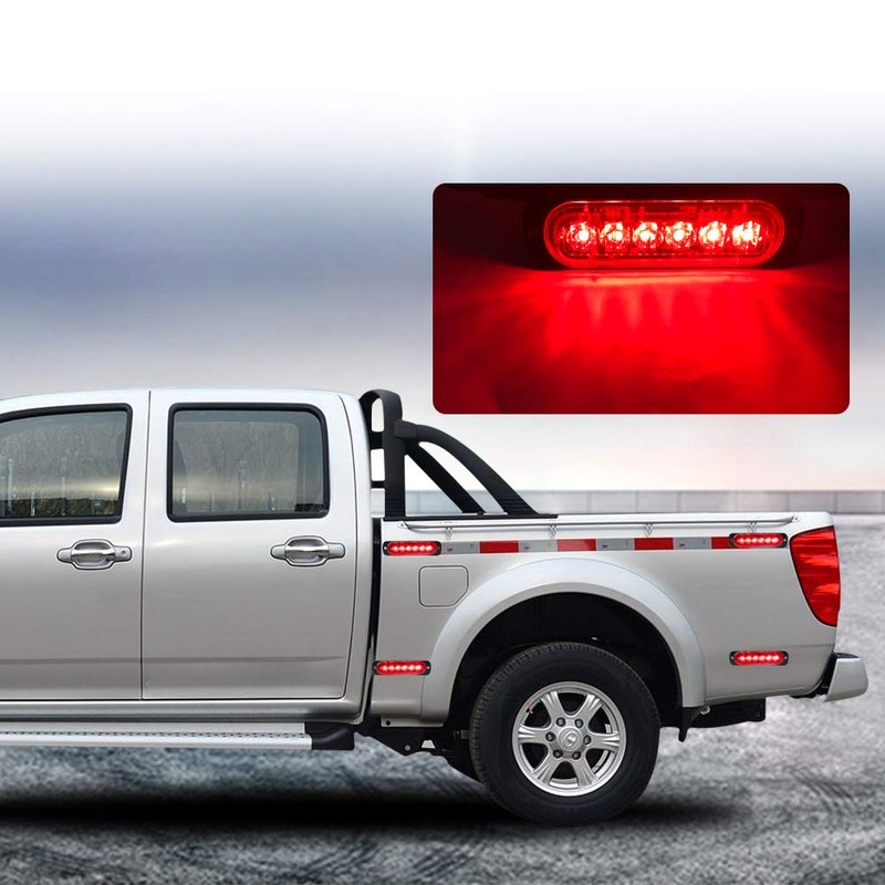 KaiDengZhe 4pcs Ultra Thin 6LED Emergency Warning Lights Red Hazard