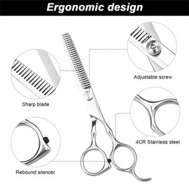 Hairdressing Scissors, 2 Pieces 6.7 Inch Hair Scissors Set, Stainless Steel Hair Cutting Scissors Professional, Hair Scissors for Beginners, Hairdressing Shop, Hairdressing Salon, Men, Women, Children