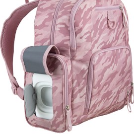 BODHI Baby Multi-Function Active Diaper Backpack with removable changing pad, Unisex, for Moms and Dads - Pink Camo